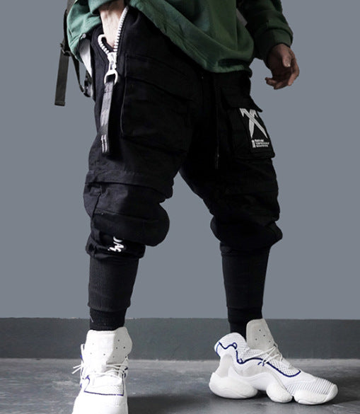 Herren Tech-Cargo-Jogger mit mehrfachen Taschen, abgesteppten Knien und elastischen Bündchen Shop Nory