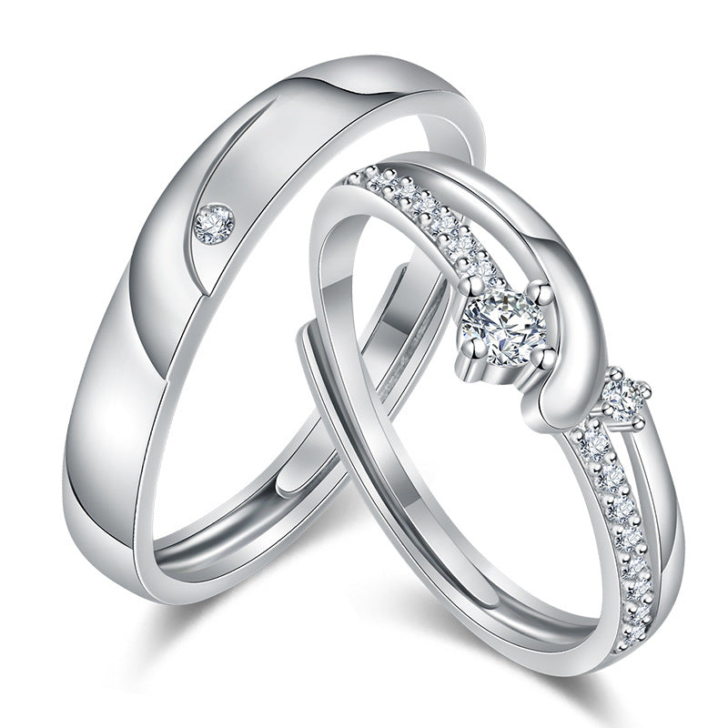 Damen Eleganter Ring mit geschwungenem Design und funkelndem Zirkonia-Besatz Shop Nory