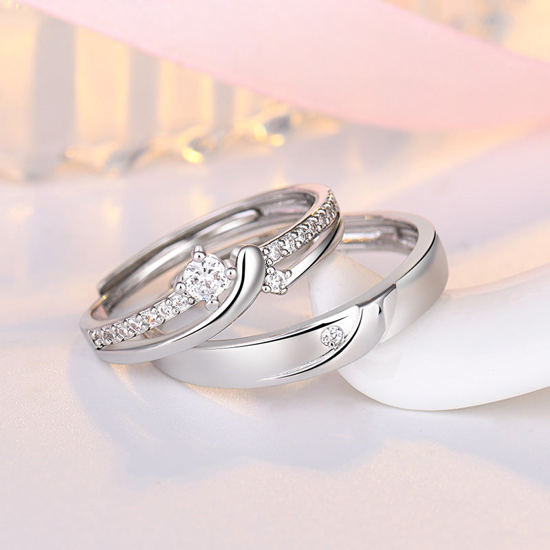 Damen Eleganter Ring mit geschwungenem Design und funkelndem Zirkonia-Besatz Shop Nory