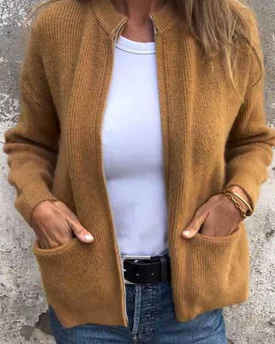Einfachjacke mit Klassischem Reißverschlussdesign