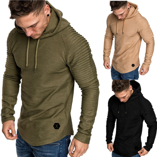 Herren Kapuzenpullover mit strukturiertem Design und modischen Raglanärmeln