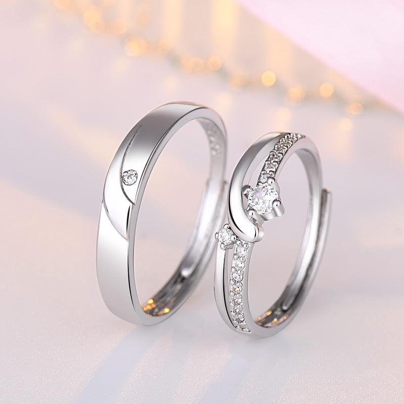 Damen Eleganter Ring mit geschwungenem Design und funkelndem Zirkonia-Besatz Shop Nory