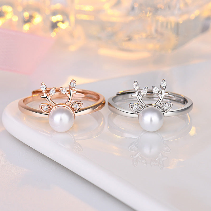 Damenring mit Perl- und Zirkonia-Design Shop Nory