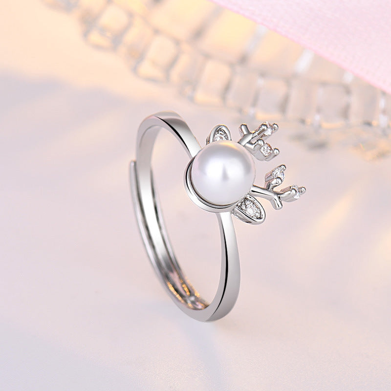 Damenring mit Perl- und Zirkonia-Design Shop Nory