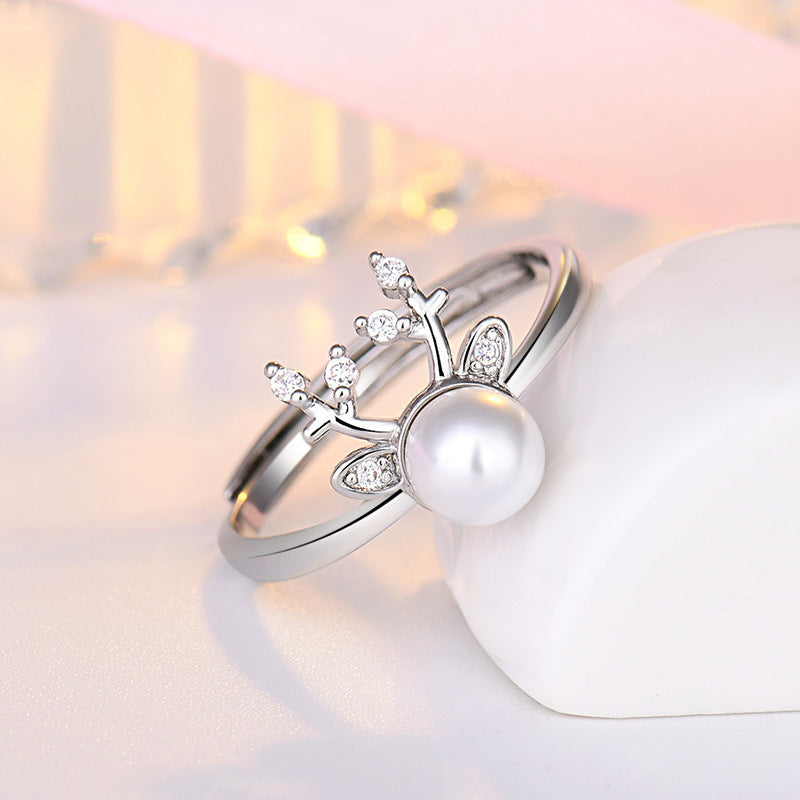 Damenring mit Perl- und Zirkonia-Design Shop Nory
