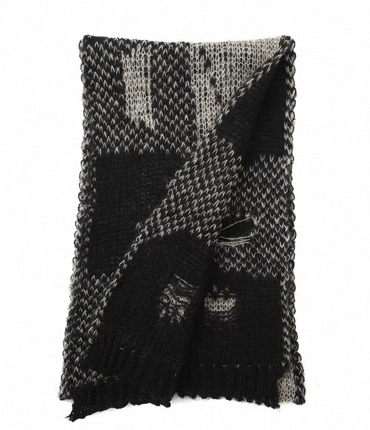 Karierter Strickschal im Used-Look, 165 cm