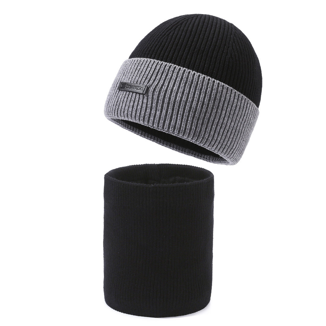 Winter-Strickmütze mit Nackenschutz, 2-teiliges Set