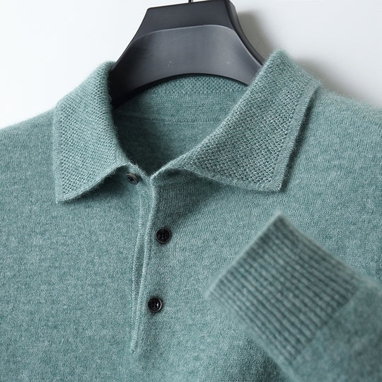 Herren Pullover, Polo-Kragen, Wolle-Kaschmir, Business