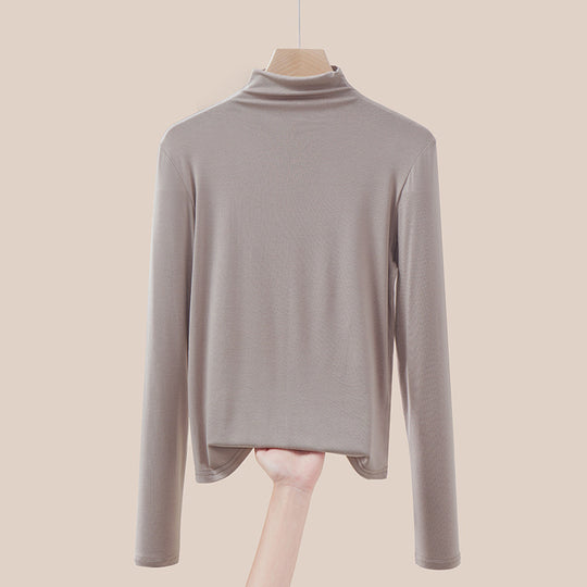 Dünner Damen-Rollkragenpullover, Langarm, Strick