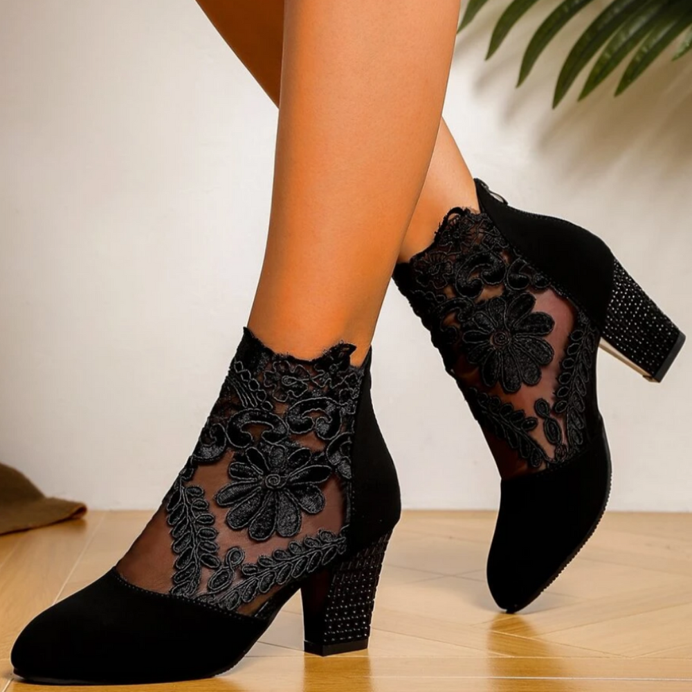 Bestickte High-Heel-Stiefel - Trendy Footwear