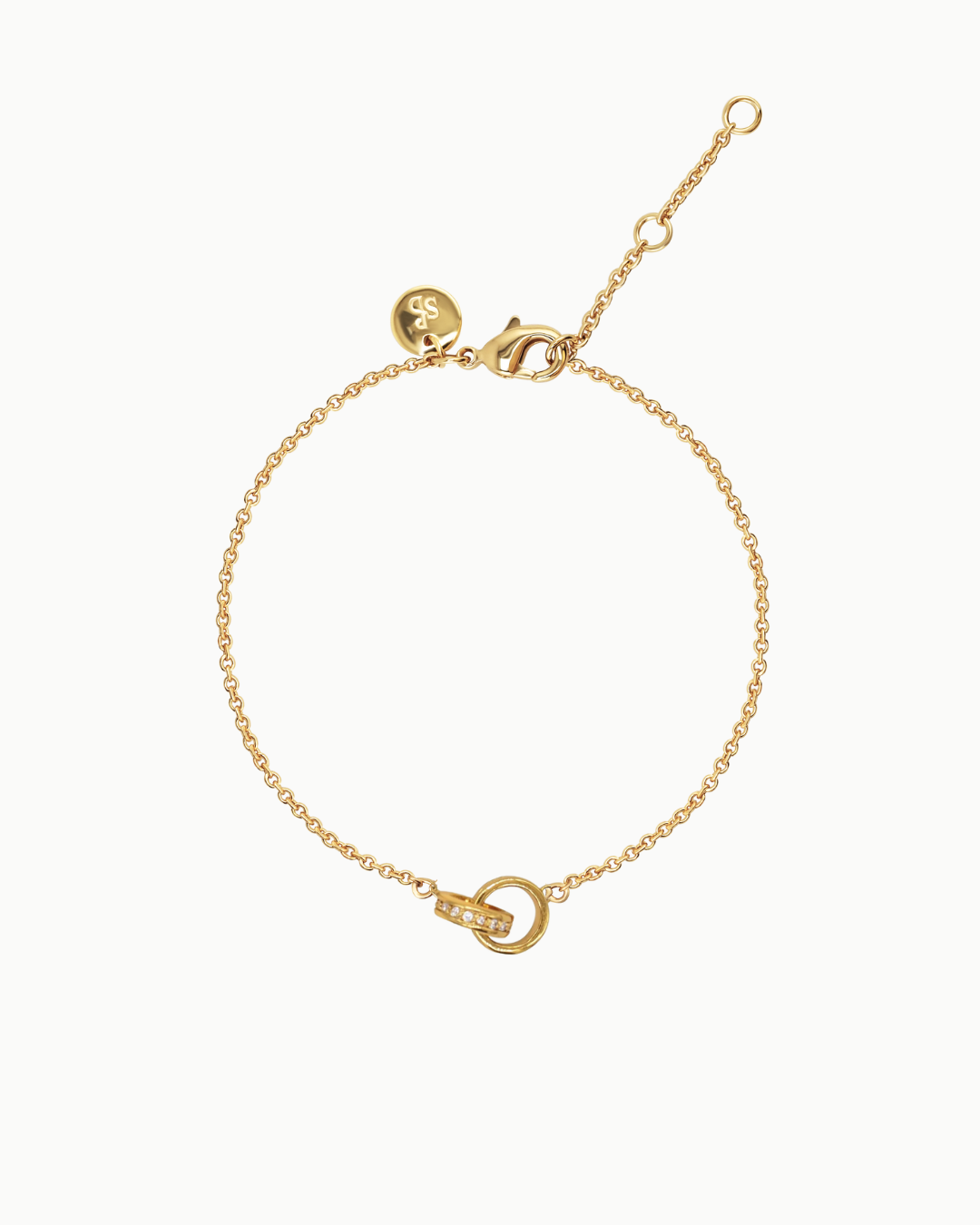 Glückliche Unendlichkeit Ring Kristall Gold Charm Armband | Shop Nory