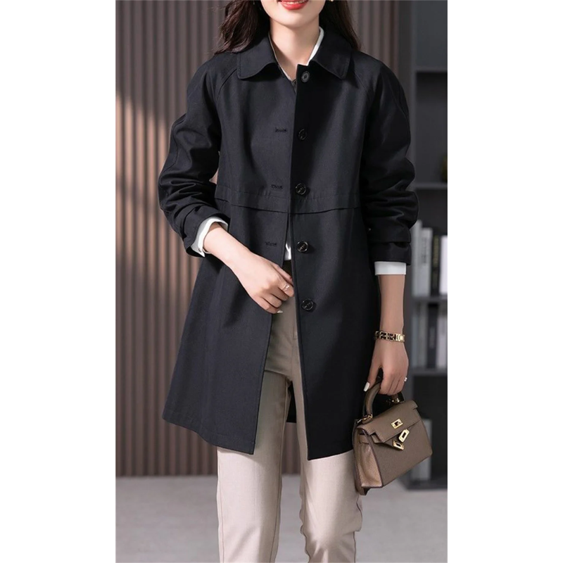 Stylischer Einreihiger Kurzer Trenchcoat für Damen