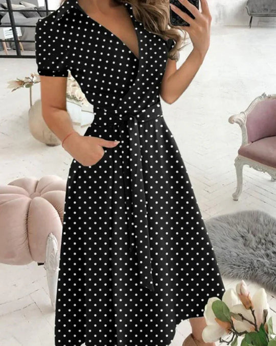 elegantes v-ausschnitt midikleid für damen