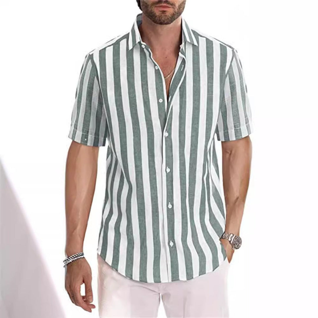 Herren Hemd mit gestreiftem Revers
