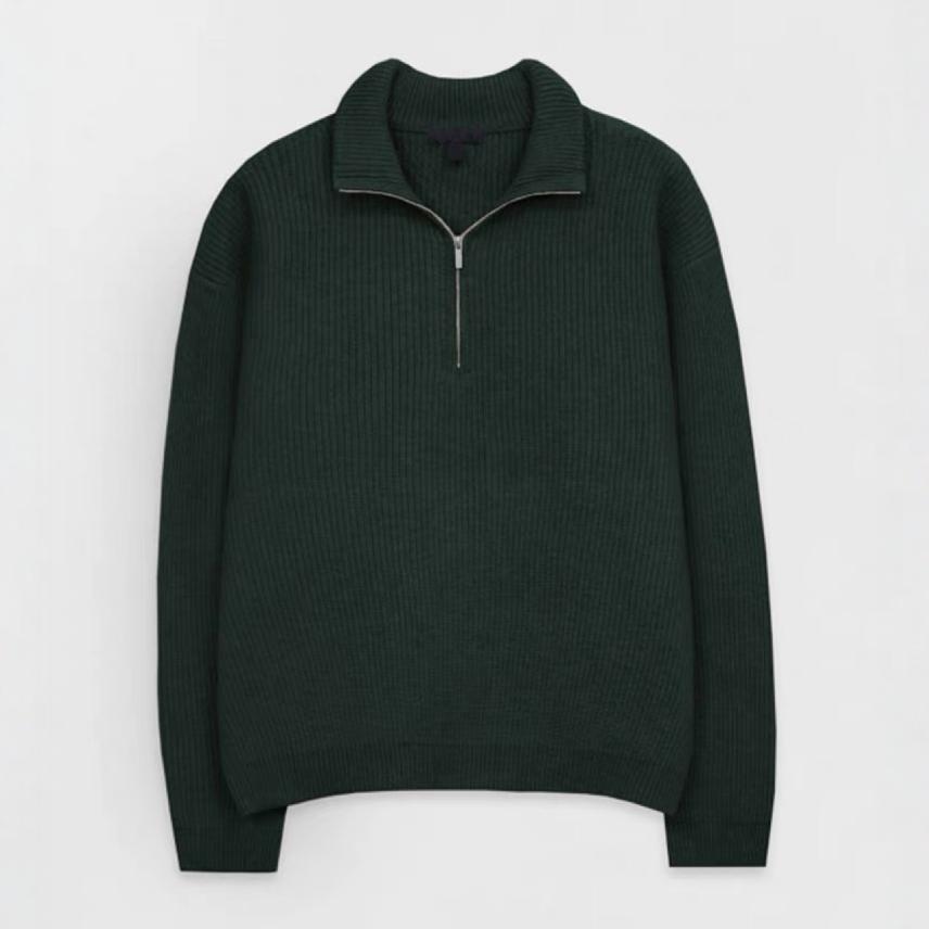 Herren Strickpullover mit Stehkragen und Reißverschluss