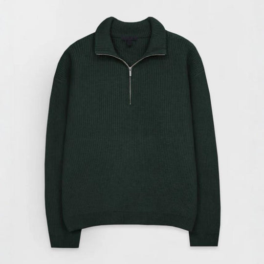 Herren Strickpullover mit Stehkragen und Reißverschluss