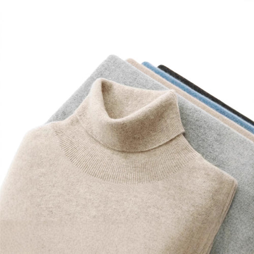 Herren-Rollkragenpullover aus 100% Wolle, nahtlos