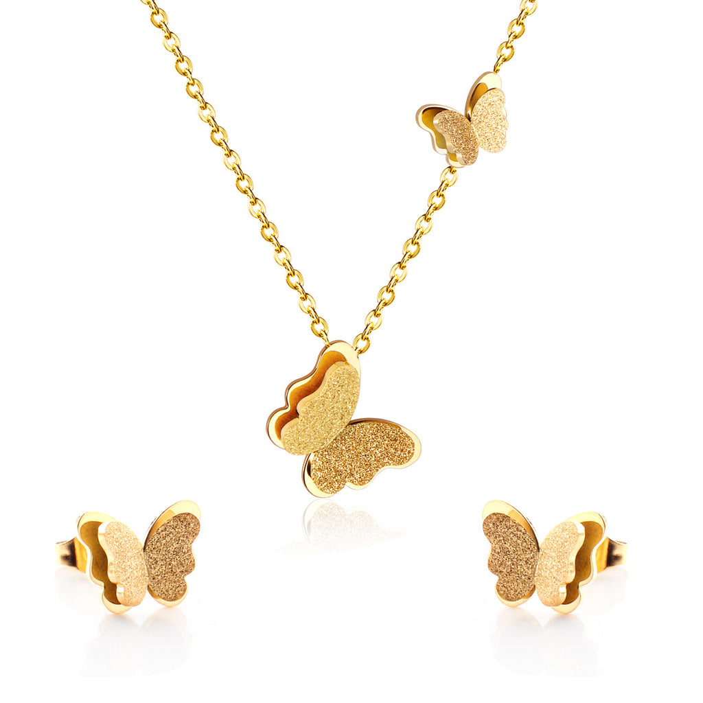 Damen Schmuckset mit elegantem Schmetterlingsdesign aus hochwertigem Edelstahl Shop Nory