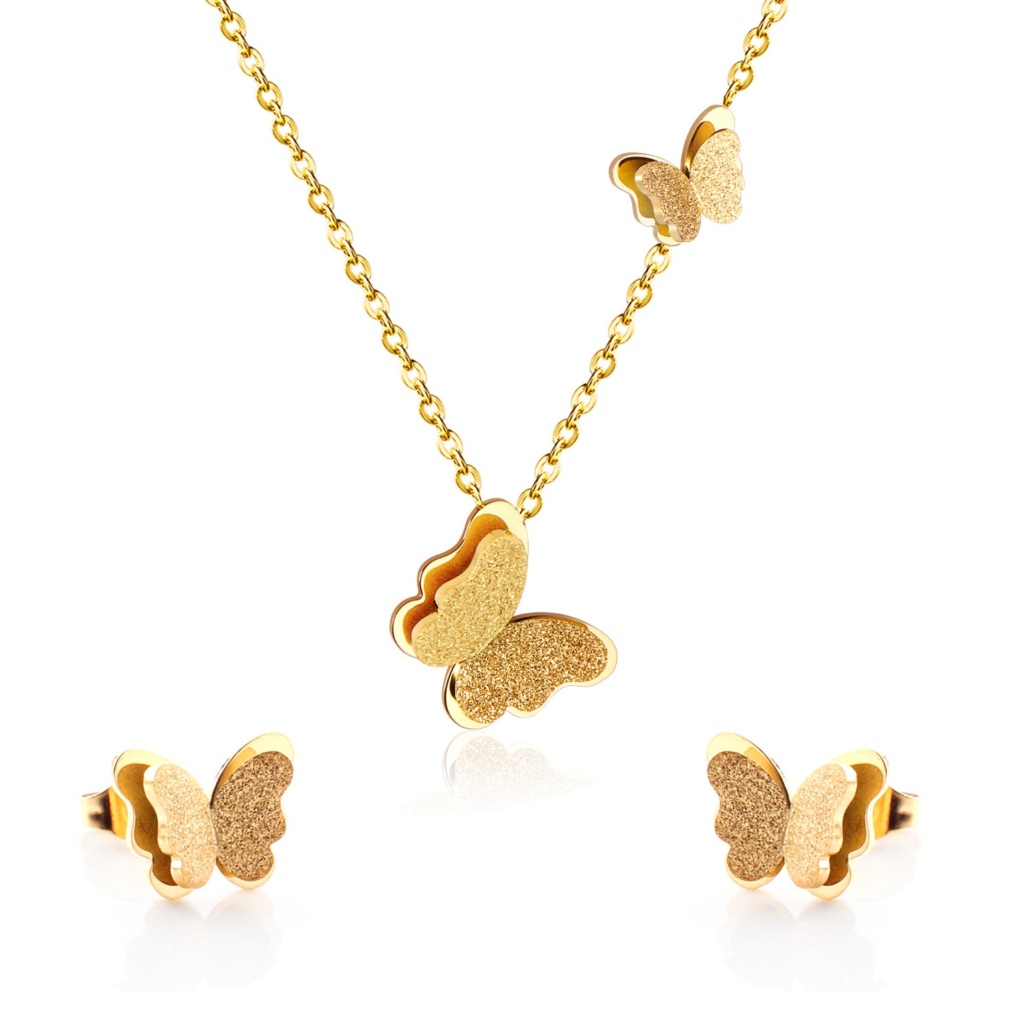 Damen Schmuckset mit elegantem Schmetterlingsdesign aus hochwertigem Edelstahl Shop Nory
