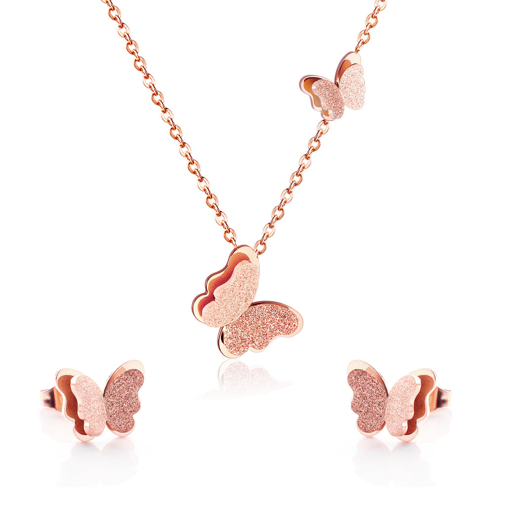 Damen Schmuckset mit elegantem Schmetterlingsdesign aus hochwertigem Edelstahl Shop Nory