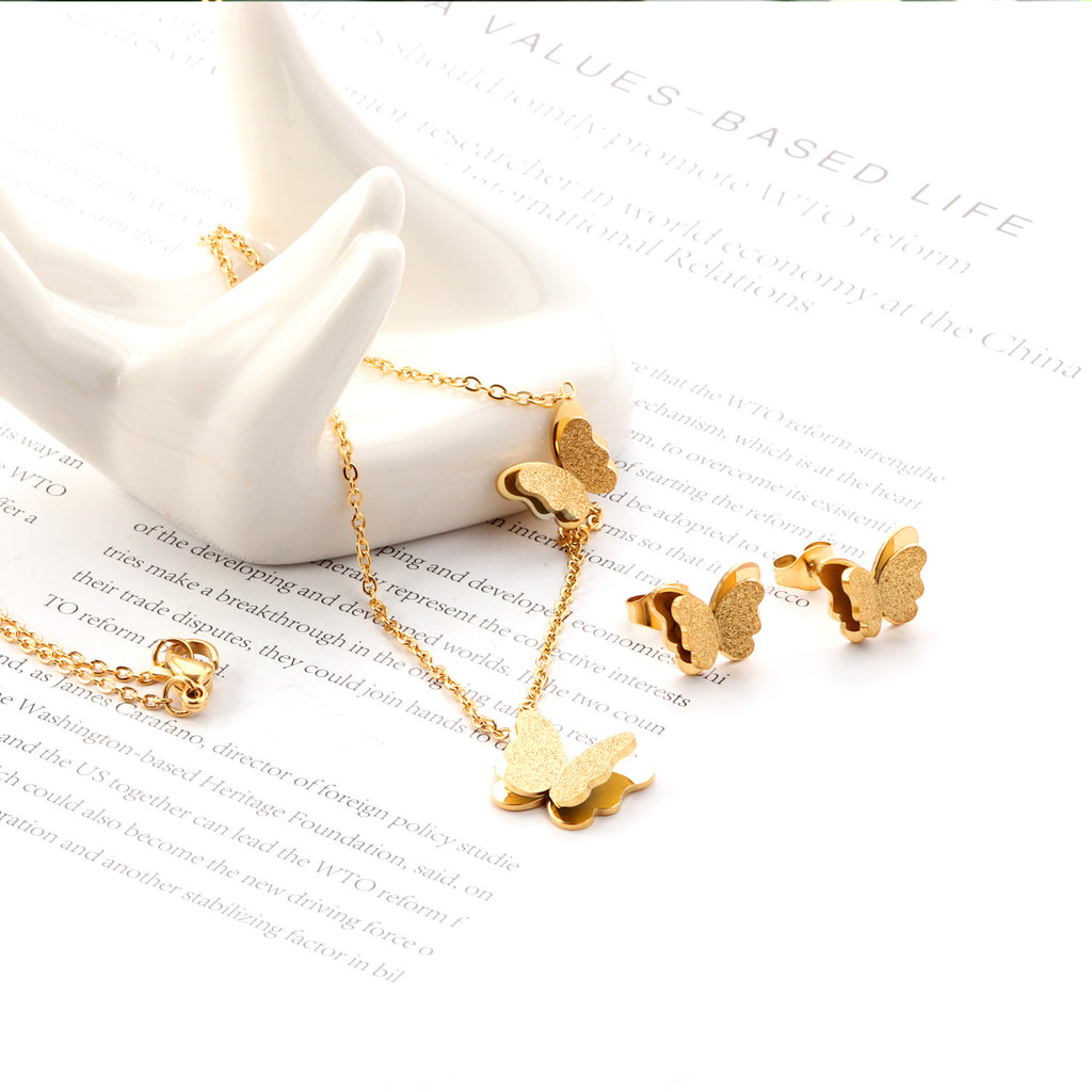 Damen Schmuckset mit elegantem Schmetterlingsdesign aus hochwertigem Edelstahl Shop Nory