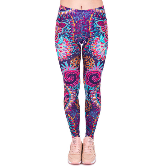 Damen Mandala-Ombre Leggings mit hohem Bund und formendem Stretch Shopy Nory