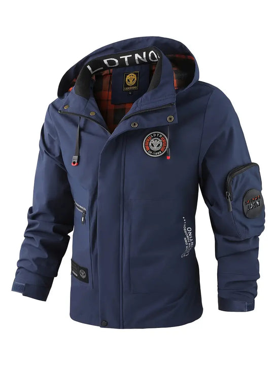 Leichte Herren Outdoor-Jacke, winddicht und wasserdicht mit Kapuze