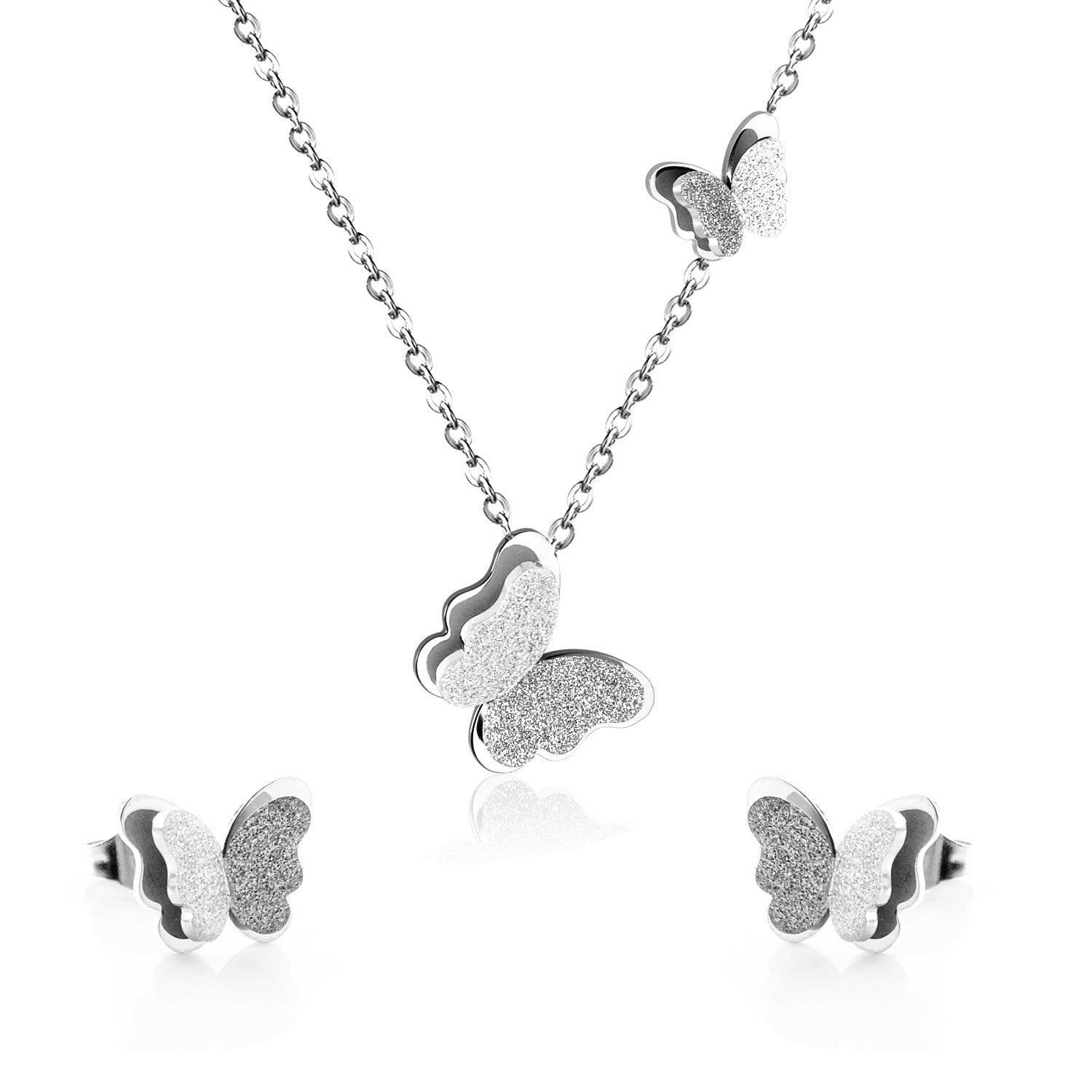 Damen Schmuckset mit elegantem Schmetterlingsdesign aus hochwertigem Edelstahl Shop Nory