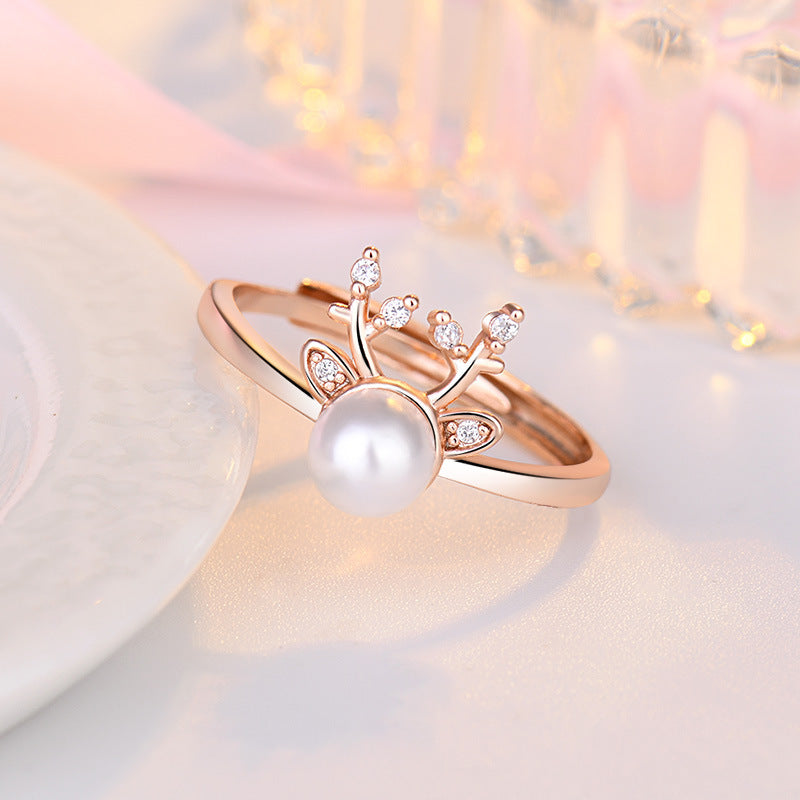 Damenring mit Perl- und Zirkonia-Design Shop Nory