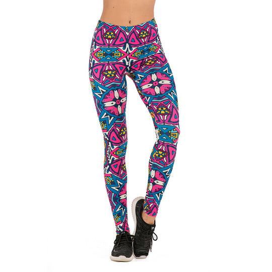 Damen Mandala-Ombre Leggings mit hohem Bund und formendem Stretch Shopy Nory