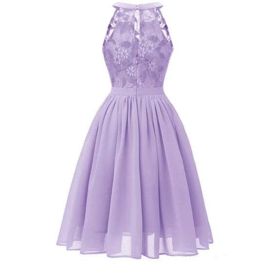 Chiffonkleid mit Spitze und Rüschen