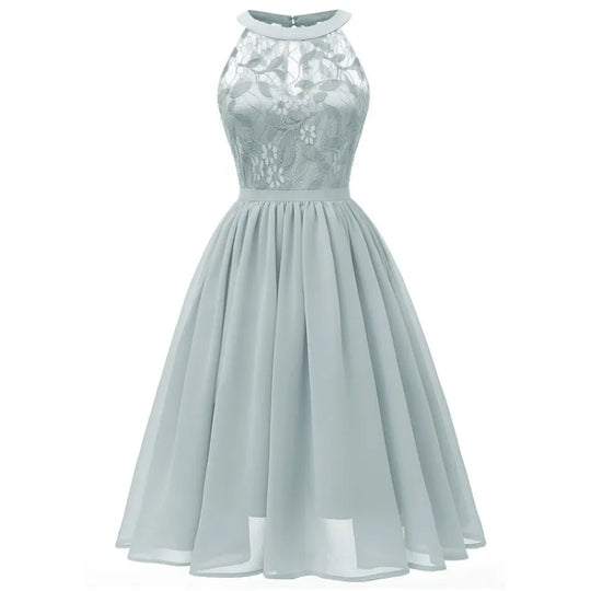Chiffonkleid mit Spitze und Rüschen