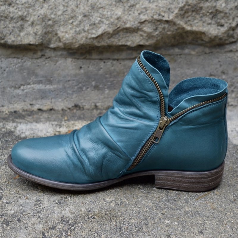 Lederstiefel mit Reißverschluss