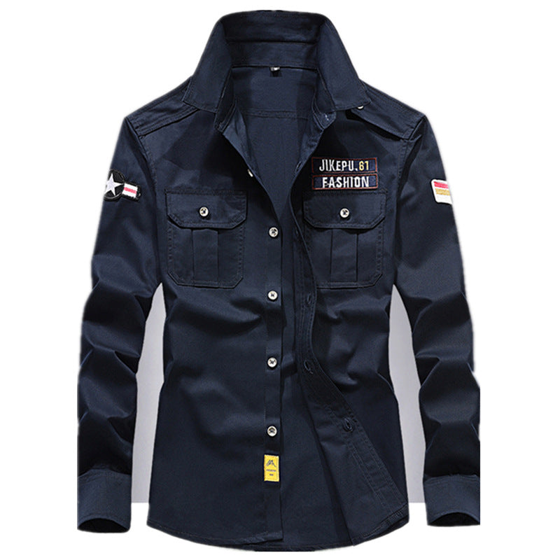 Herren Utility-Hemdjacke aus leichtem Baumwollcanvas mit Rollärmeln und Brustpattentaschen Shop Nory