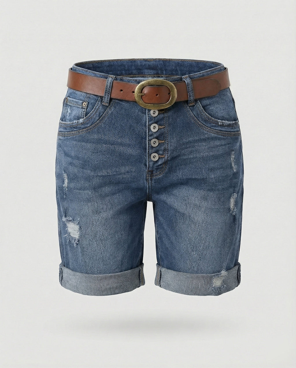 Shopnory | Damen Ripped Denim Shorts