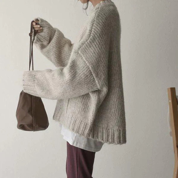 Bequemer Oversize-Pullover mit Tasche