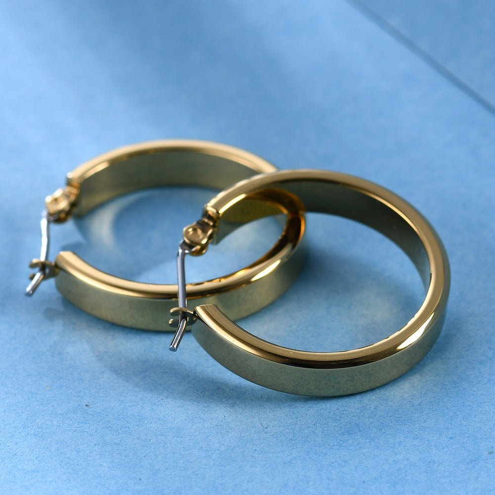 Damen Edelstahl Creolen mit polierter Oberfläche Shop Nory