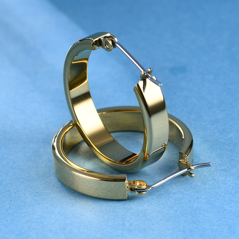 Damen Edelstahl Creolen mit polierter Oberfläche Shop Nory