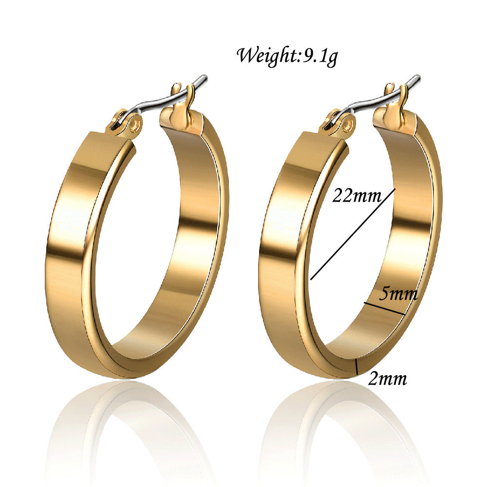 Damen Edelstahl Creolen mit polierter Oberfläche Shop Nory