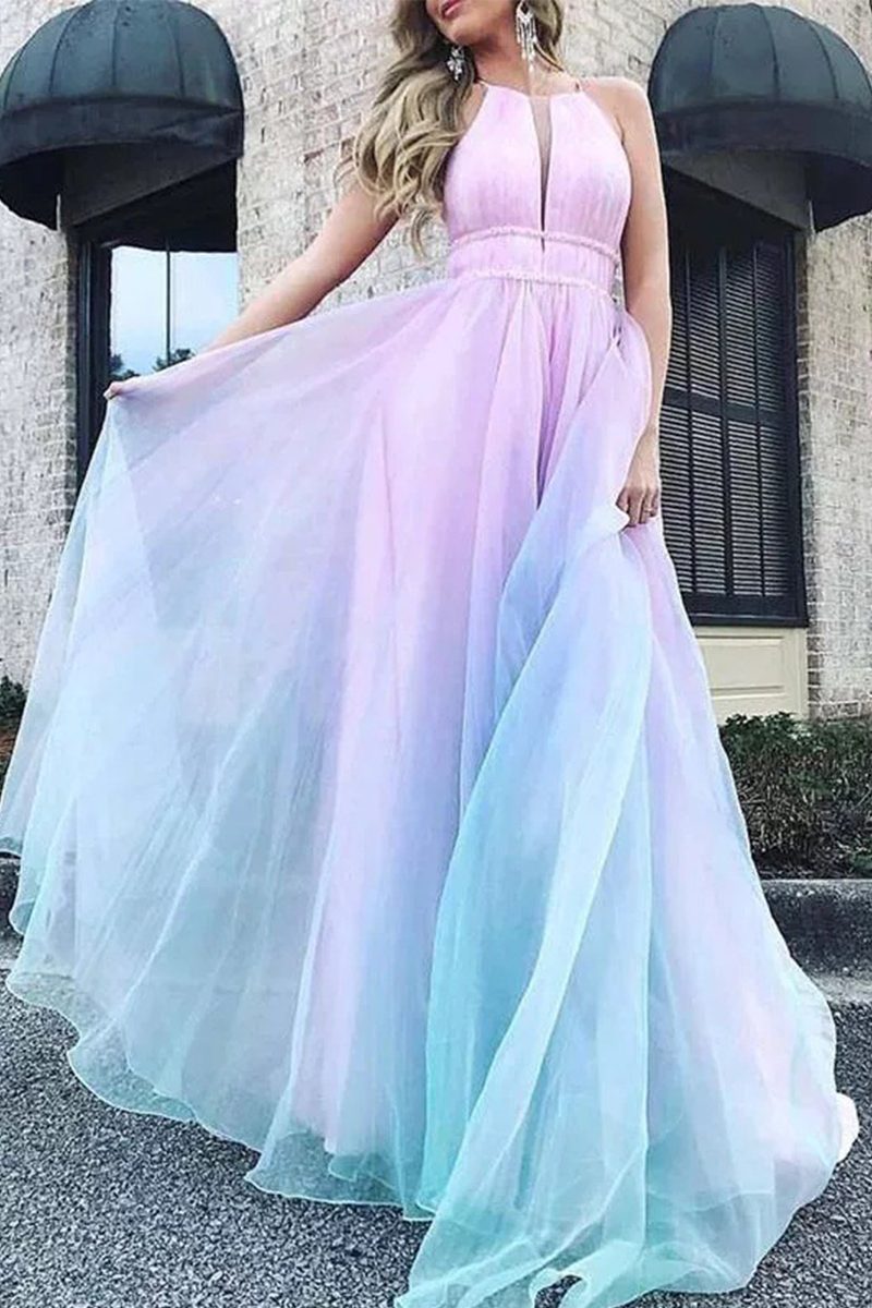 Lässiges Patchwork Netz Halter Netz Kleid Kleider