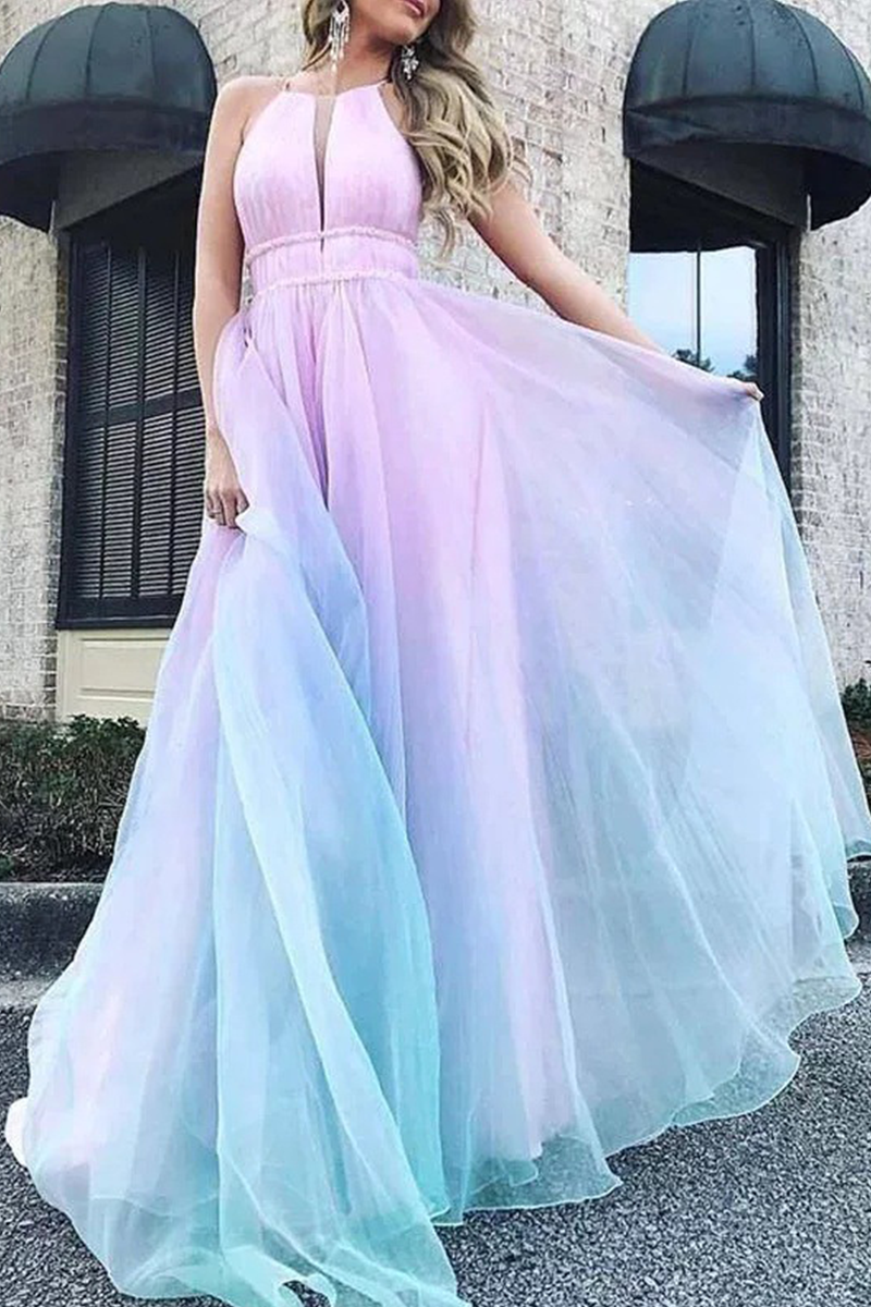 Lässiges Patchwork Netz Halter Netz Kleid Kleider