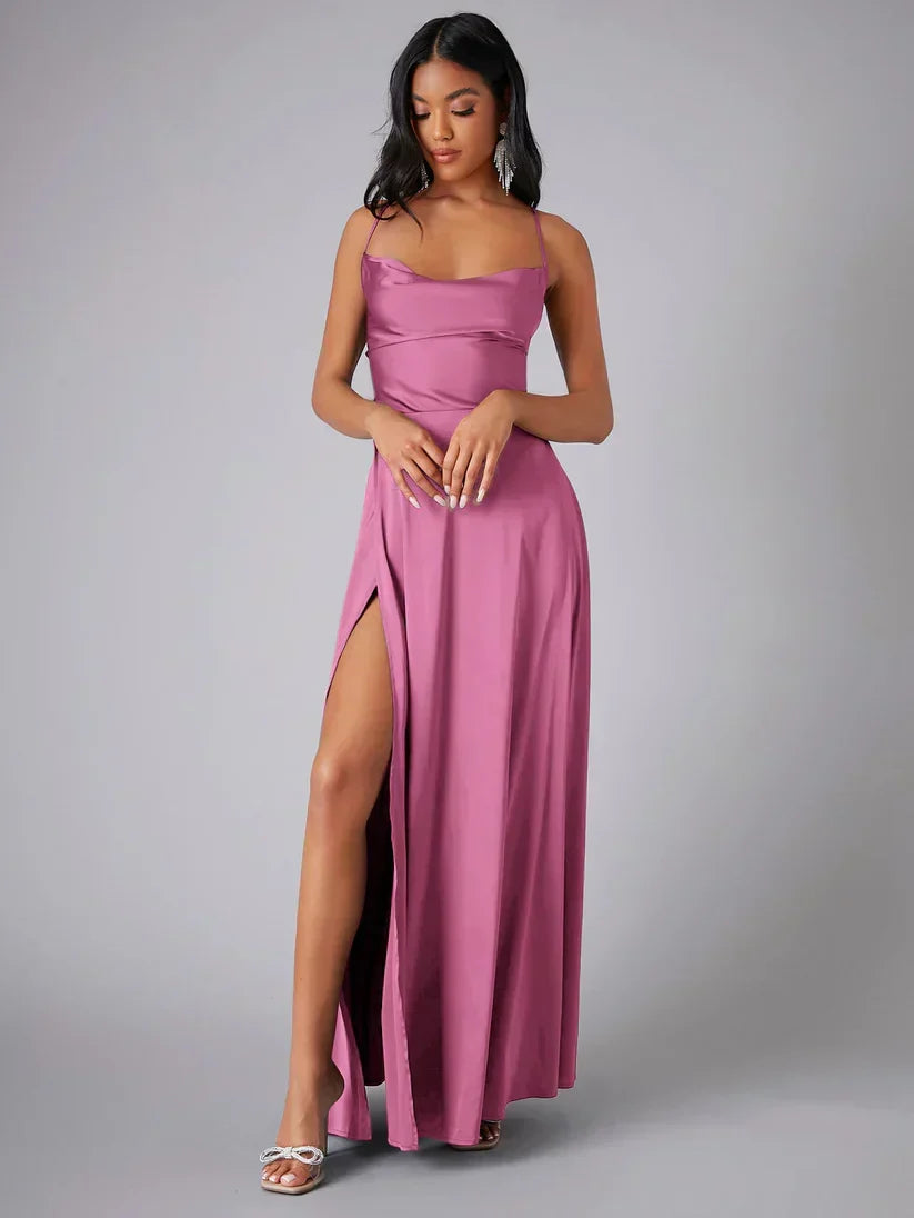 Seiden-Maxikleid mit Geflochtenem Rücken Kleid Dich für Formelle Anlässe Lucette