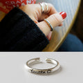 Damen Offener Ring mit modernem Gravurmuster Shop Nory