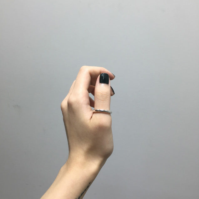 Damen Offener Ring mit modernem Gravurmuster Shop Nory