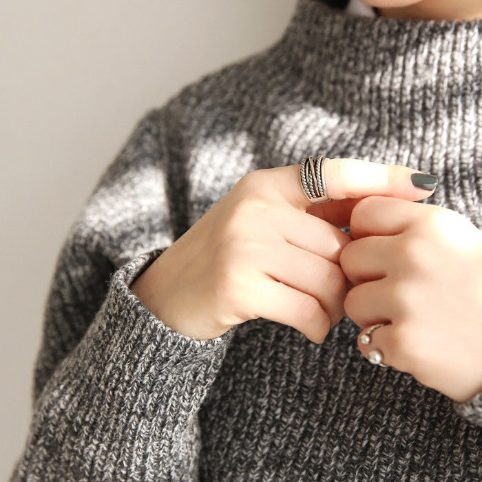 Damenring im eleganten Wickeldesign mit strukturierten Akzenten Shop Nory