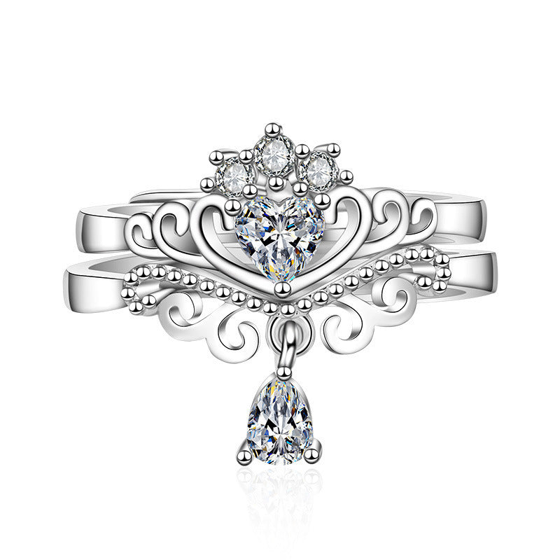 Damen Offener Ring mit kunstvollem geschwungenem Design und roségoldenen Akzenten Shop Nory
