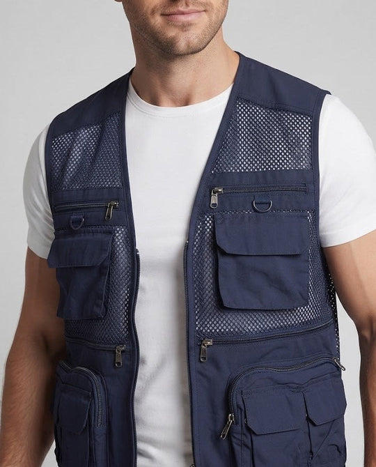 Herren multifunktionale Mesh-Utilityweste mit Mehrfachtaschen Shop Nory