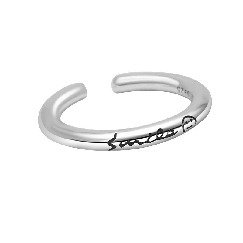 Damen Offener Ring mit modernem Gravurmuster Shop Nory