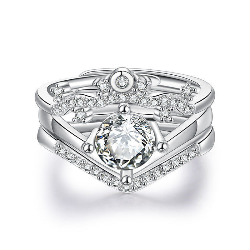 Damen Offener Ring mit kunstvollem geschwungenem Design und roségoldenen Akzenten Shop Nory