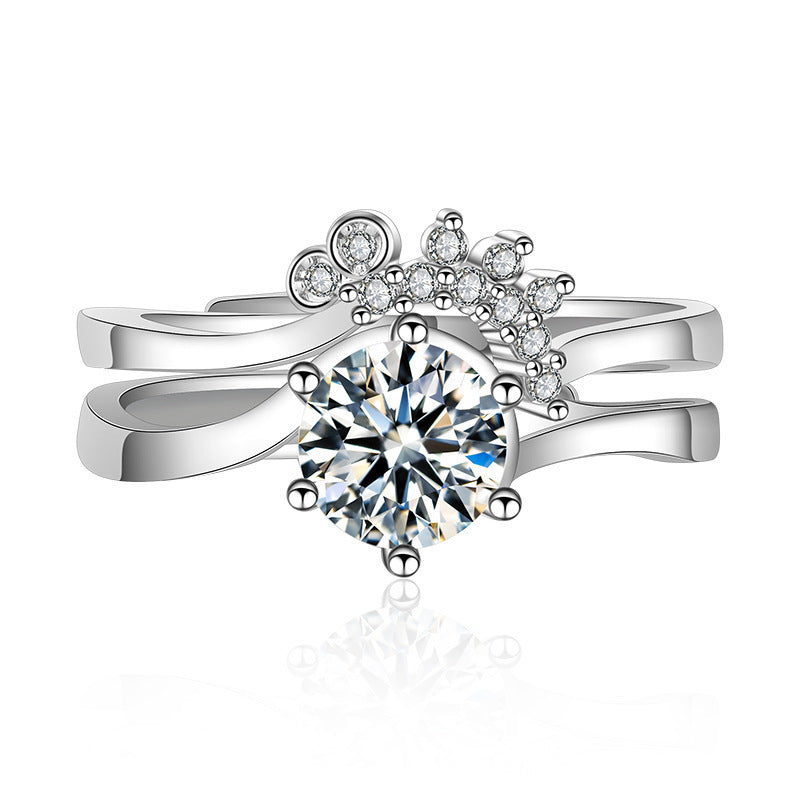 Damen Offener Ring mit kunstvollem geschwungenem Design und roségoldenen Akzenten Shop Nory